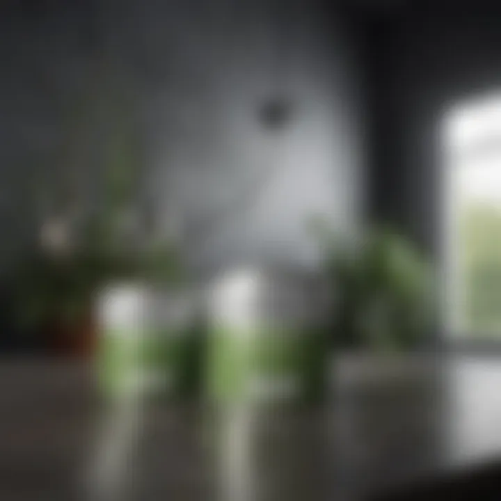 Sustainable paint options displayed in a showroom