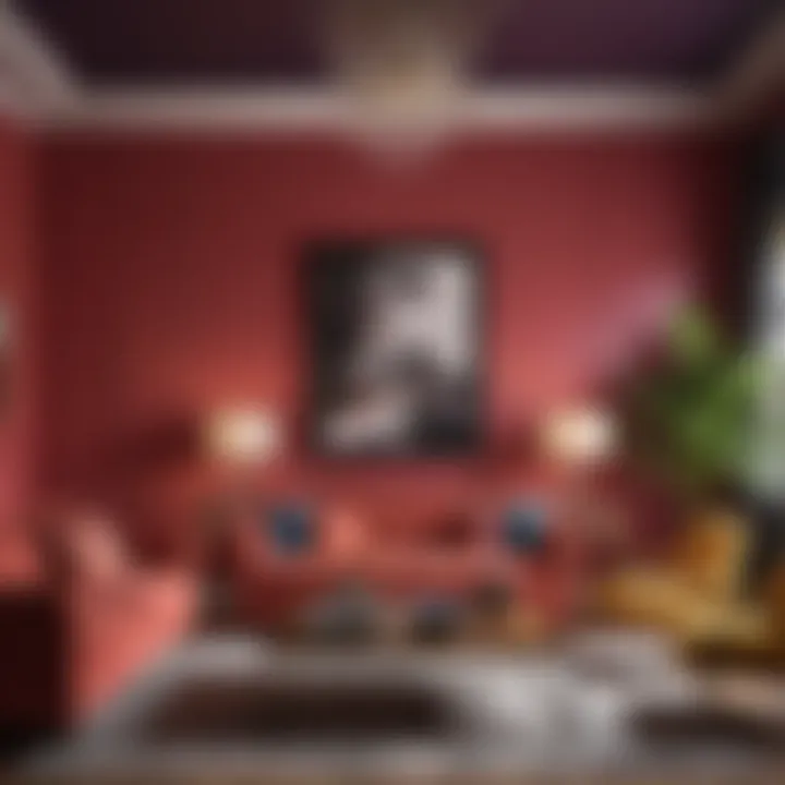 Vibrant living room featuring a bold color palette