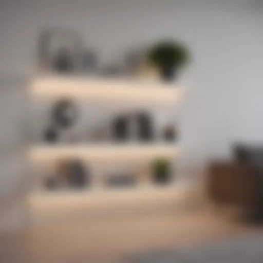 Elegant minimalist shelving in a modern living room