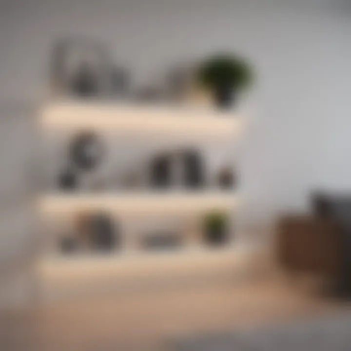 Elegant minimalist shelving in a modern living room