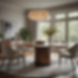 Elegant Downing oval dining table in a modern dining room setting
