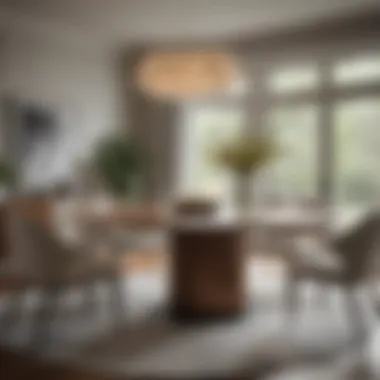 Elegant Downing oval dining table in a modern dining room setting