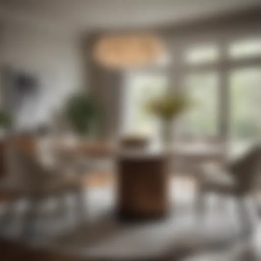 Elegant Downing oval dining table in a modern dining room setting