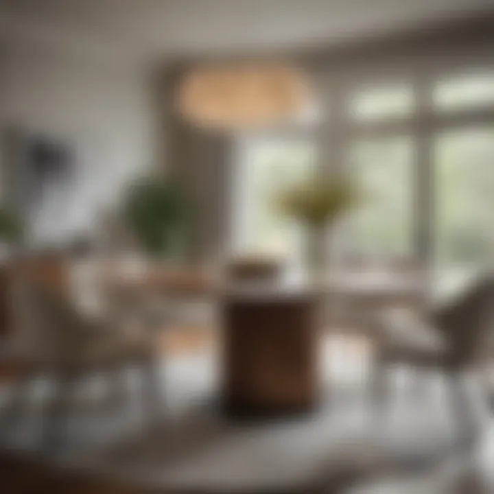 Elegant Downing oval dining table in a modern dining room setting