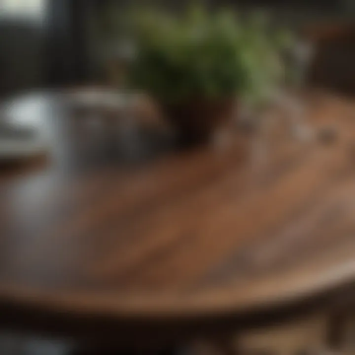 Close-up of Downing oval dining table showcasing its exquisite craftsmanship