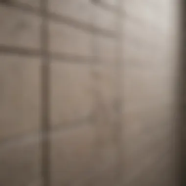 Close-up of a tile being installed on a wall