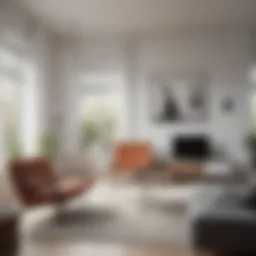 Minimalistic Scandinavian living room showcasing natural light and simplicity