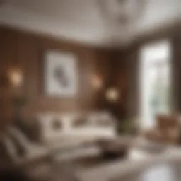 Elegant faux panelling in a modern living room