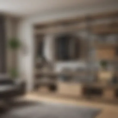 Minimalism Embraced: The Functionality of Shelving Wardrobes A minimalist living space featuring a sleek shelving wardrobe