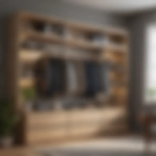 Modern shelving-only wardrobe showcasing clean lines and open storage