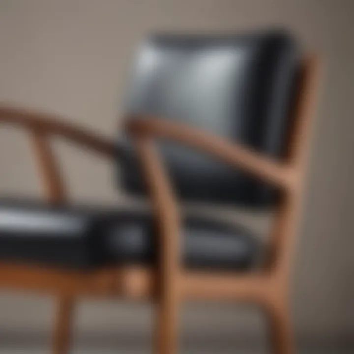 Close-up of mid-century chair detailing and craftsmanship