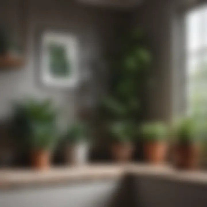 A cozy corner featuring a mix of small potted plants and natural light