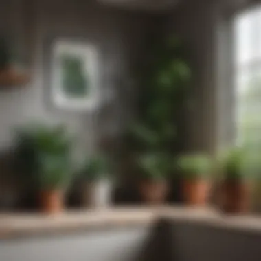 Cozy Plant Corner with Natural Light A cozy corner featuring a mix of small potted plants and natural light
