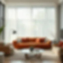 Elegant sheer drapes enhancing natural light in a modern living room