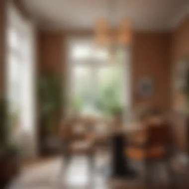 Cozy dining area with warm, inviting colors