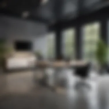 Stylish office space showcasing modern paint trends