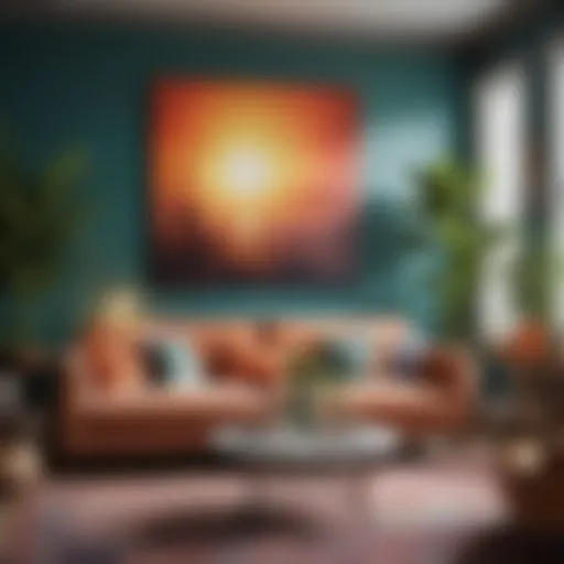 Vibrant living room with bold paint colors