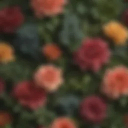 Lush floral wallpaper featuring vibrant blooms and greenery