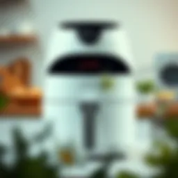 An elegant large capacity air fryer showcasing its design and features.