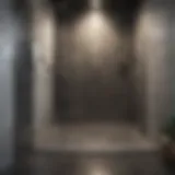 Elegant large format tile shower floor with a modern design