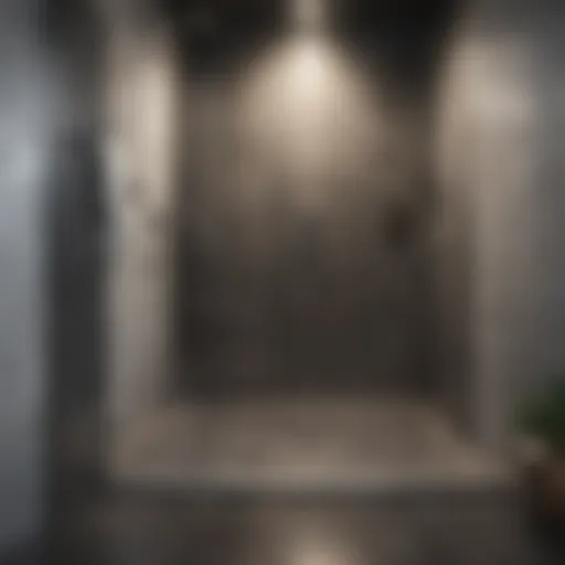Elegant large format tile shower floor with a modern design