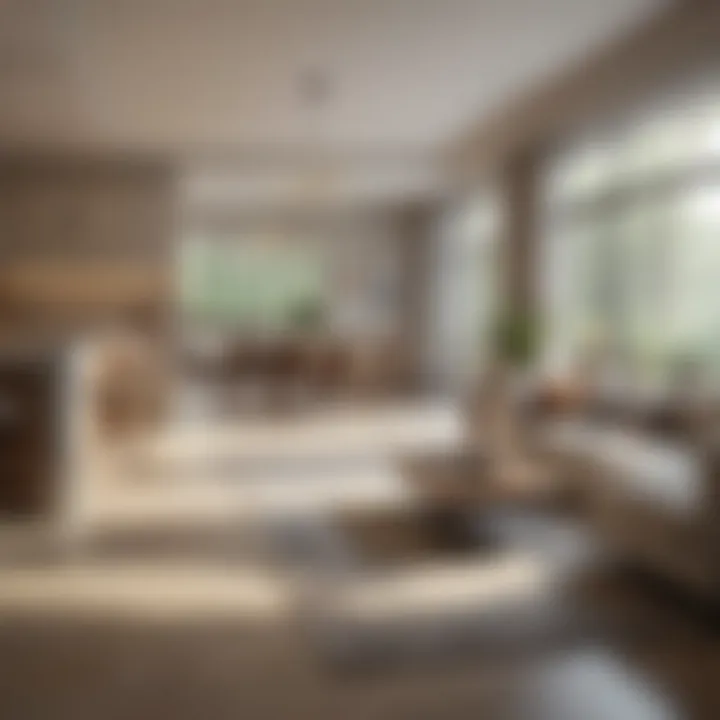 Modern open floor plan with neutral decor
