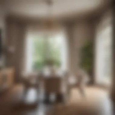 Stylish dining room featuring neutral color palette