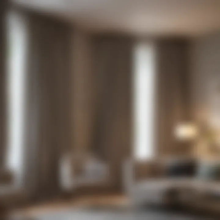 Elegant no drill curtain rods in a stylish living room
