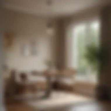 Cozy dining nook with a neutral color backdrop