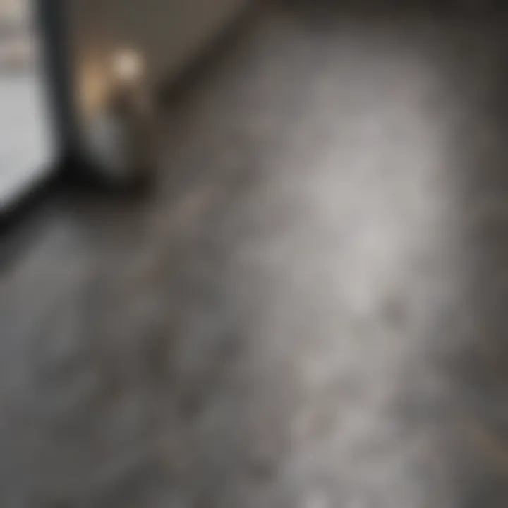 Modern porcelain tile layout with a herringbone pattern.