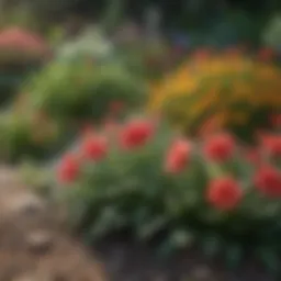 Colorful preplanned flower bed showcasing diverse plant species
