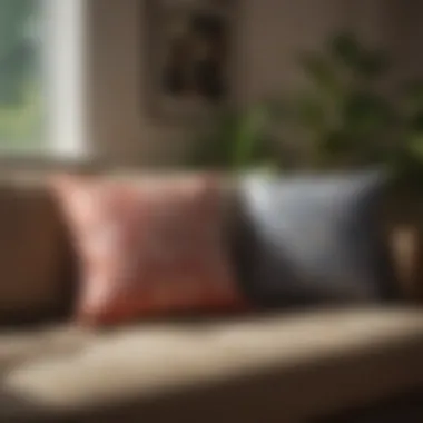 Stylish retro textile patterns on cushions