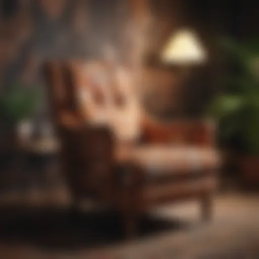Vintage armchair with geometric patterns