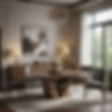 Elegance Redefined: RH Dining Table in Modern Interior Elegant RH dining table set in a stylish dining room