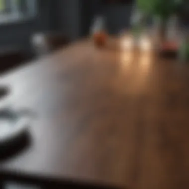 Material Matters: A Close-up on RH Dining Table Texture Close-up of RH dining table showcasing material texture
