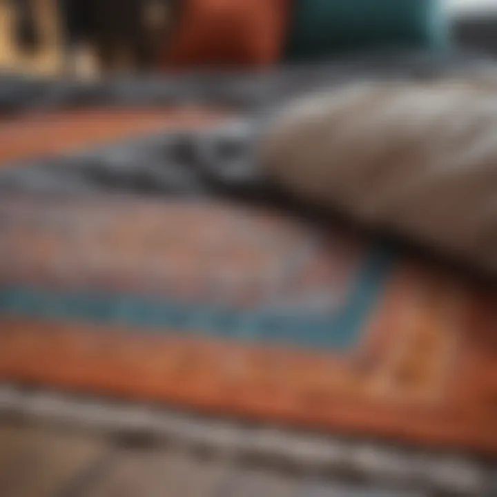 Cohesive color palette showcasing rug and bedding harmony