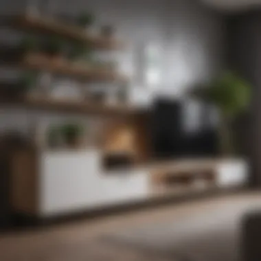 Multifunctional Furniture Combining Style and Storage Stylish multifunctional furniture with integrated shelving