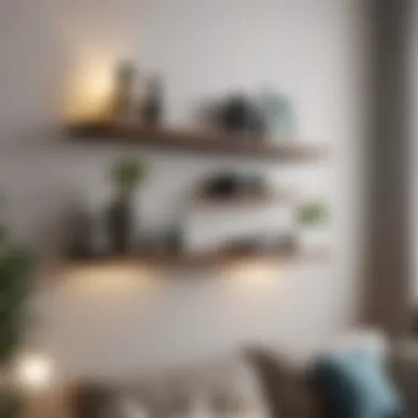 Innovative Wall-Mounted Shelves for Small Spaces Creative wall-mounted shelving design in a cozy living room