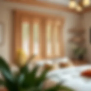 Classic wooden shutters adding warmth and charm to a cozy bedroom atmosphere