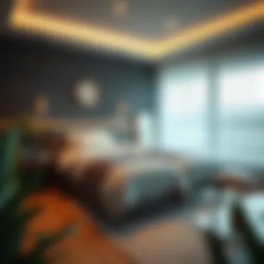 Contemporary twin bed in a modern bedroom setting