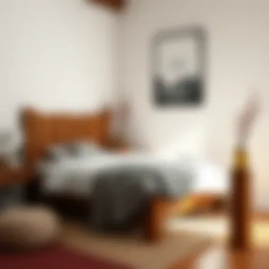 Rustic twin bed design showcasing natural materials