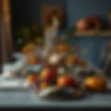 Elegant autumn tablescape featuring rich colors and natural elements