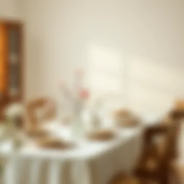 Minimalist tablescape with soft hues and delicate arrangements