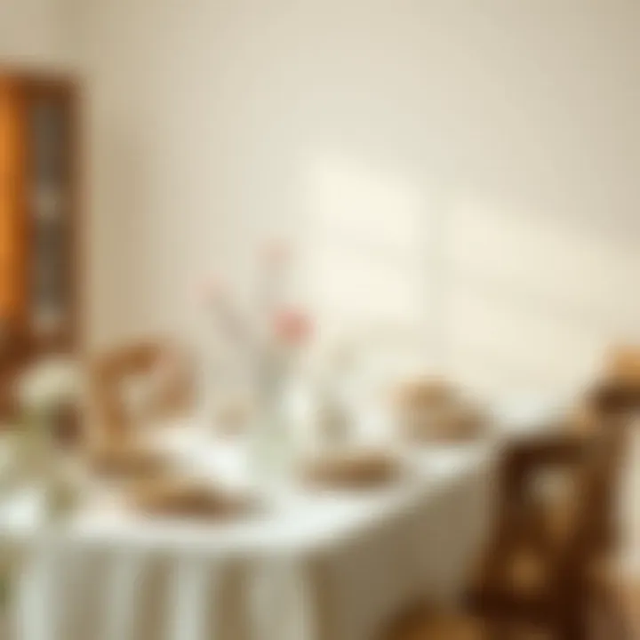 Minimalist tablescape with soft hues and delicate arrangements