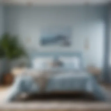 Mood-boosting light blue color palette in a cozy bedroom