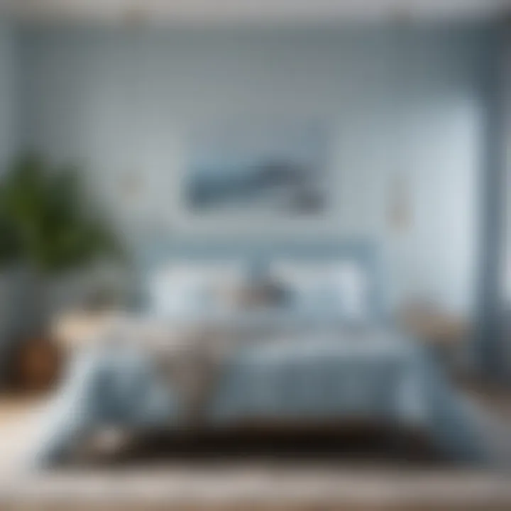 Mood-boosting light blue color palette in a cozy bedroom
