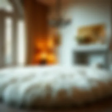 Elegant interior featuring a thick fur rug as a centerpiece