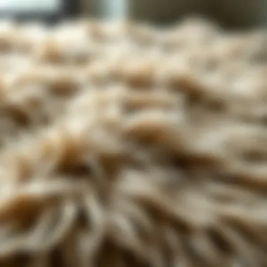Close-up of a thick fur rug showcasing its texture and quality