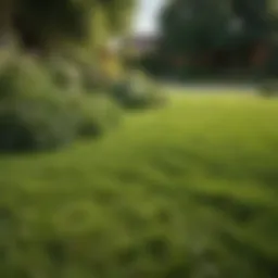 Lush green lawn after thatching