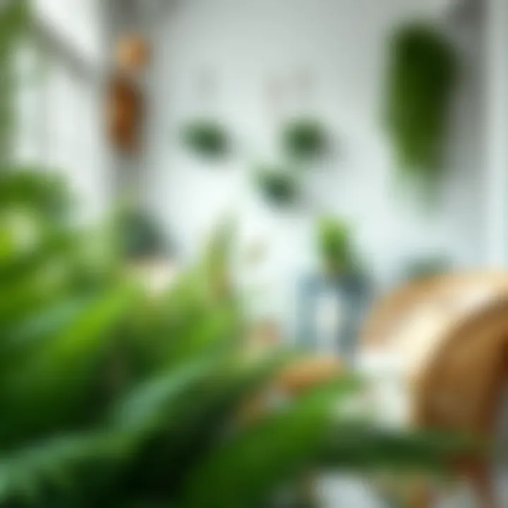 A beautifully arranged room featuring various fern species